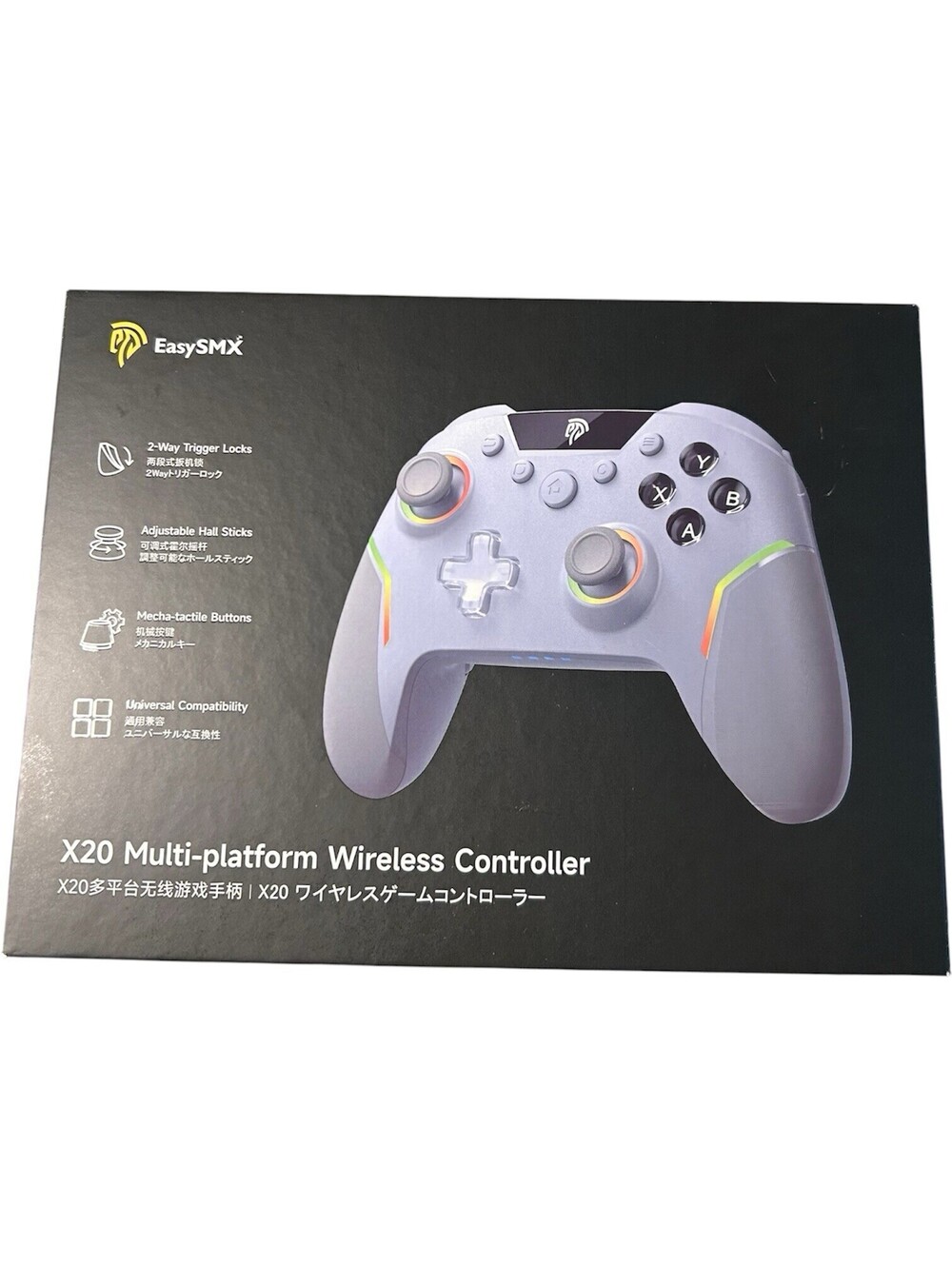 EasySMX X20 Wireless Gaming Controller RGB Backlit PC/Switch/Android/Steam iOS